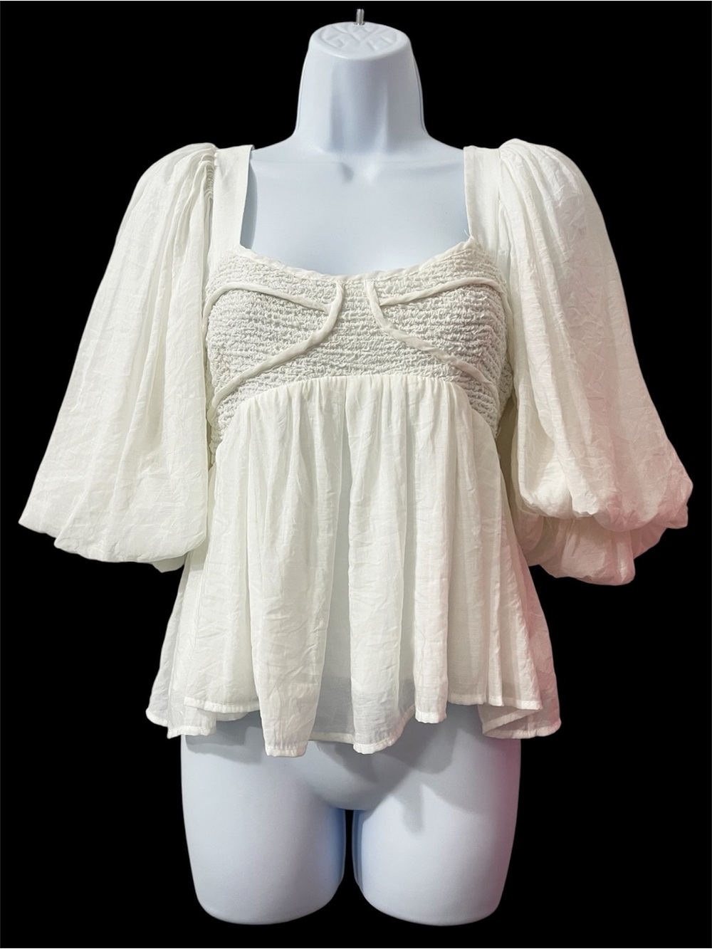 Sofie The Label Puff Sleeve Babydoll Corset Top Women M Cottage Coquette Fairy